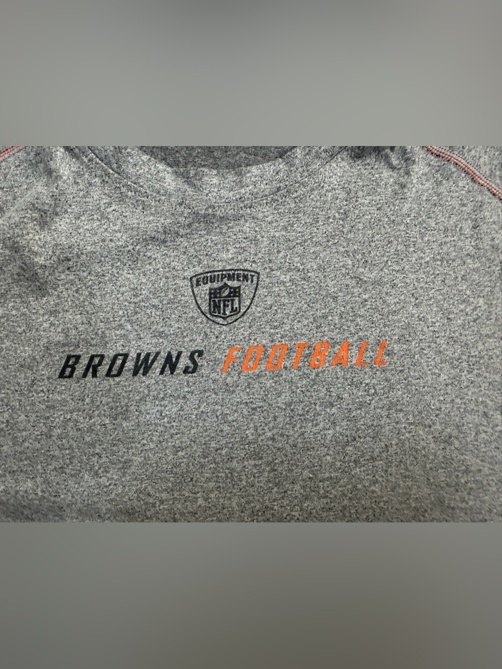 Cleveland Browns NFL Gray Performance T-Shirt Orange Stitching